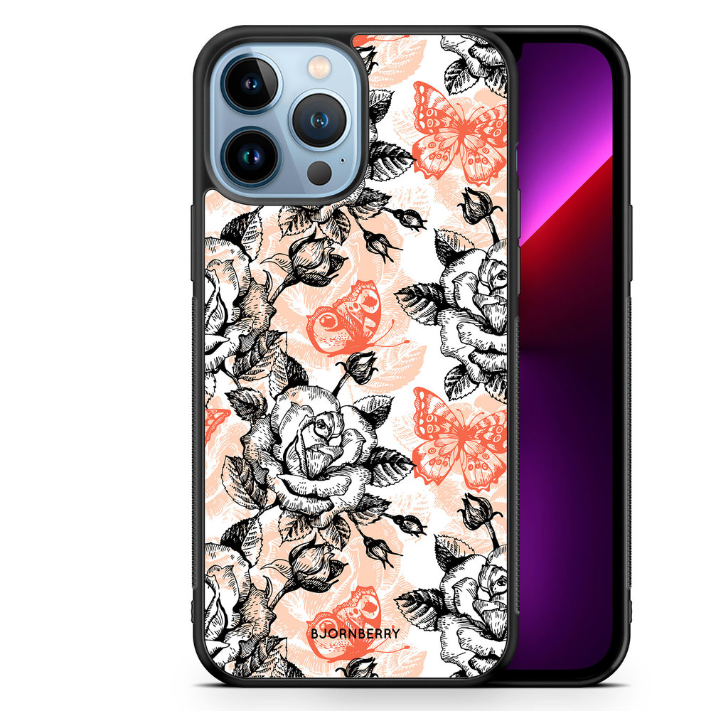 iPhone 13 Pro Max Case - Roses & Butterflies