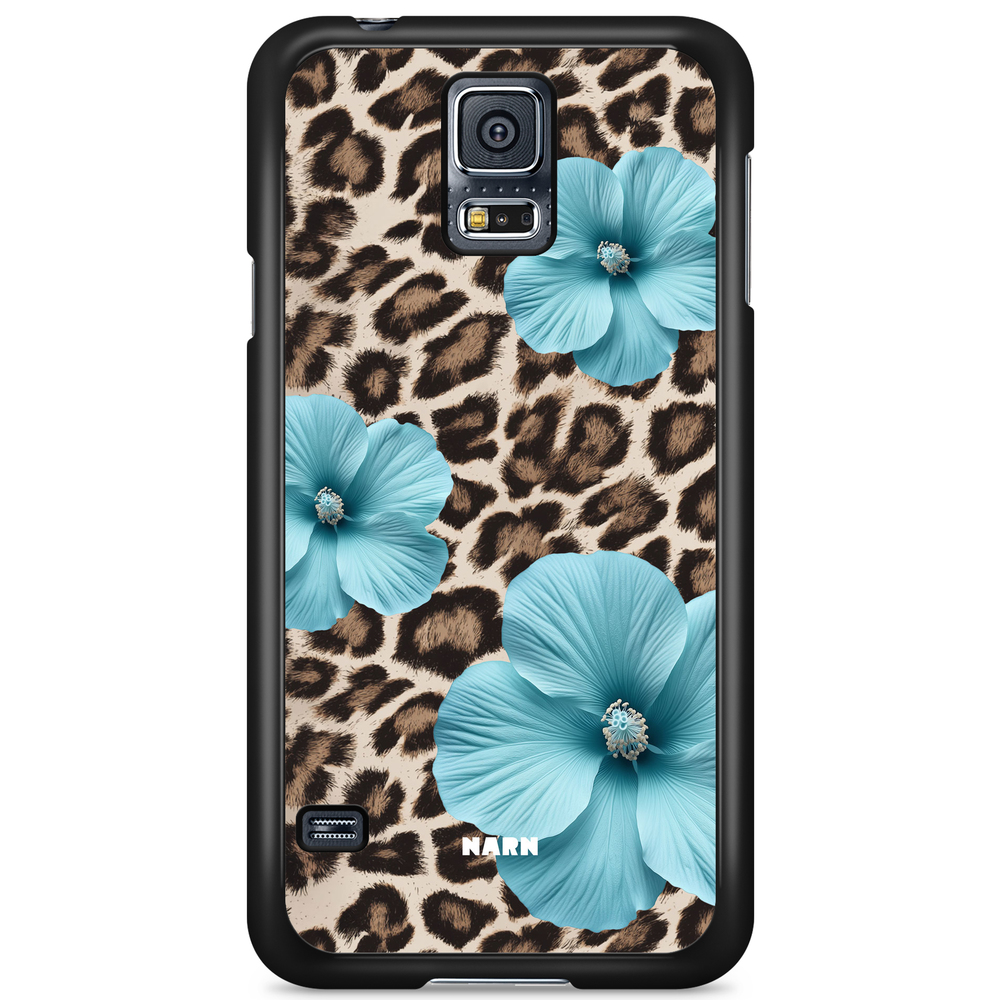 Samsung Galaxy S5/S5 NEO Case - Hibiscus Era - Turquoise Leopard