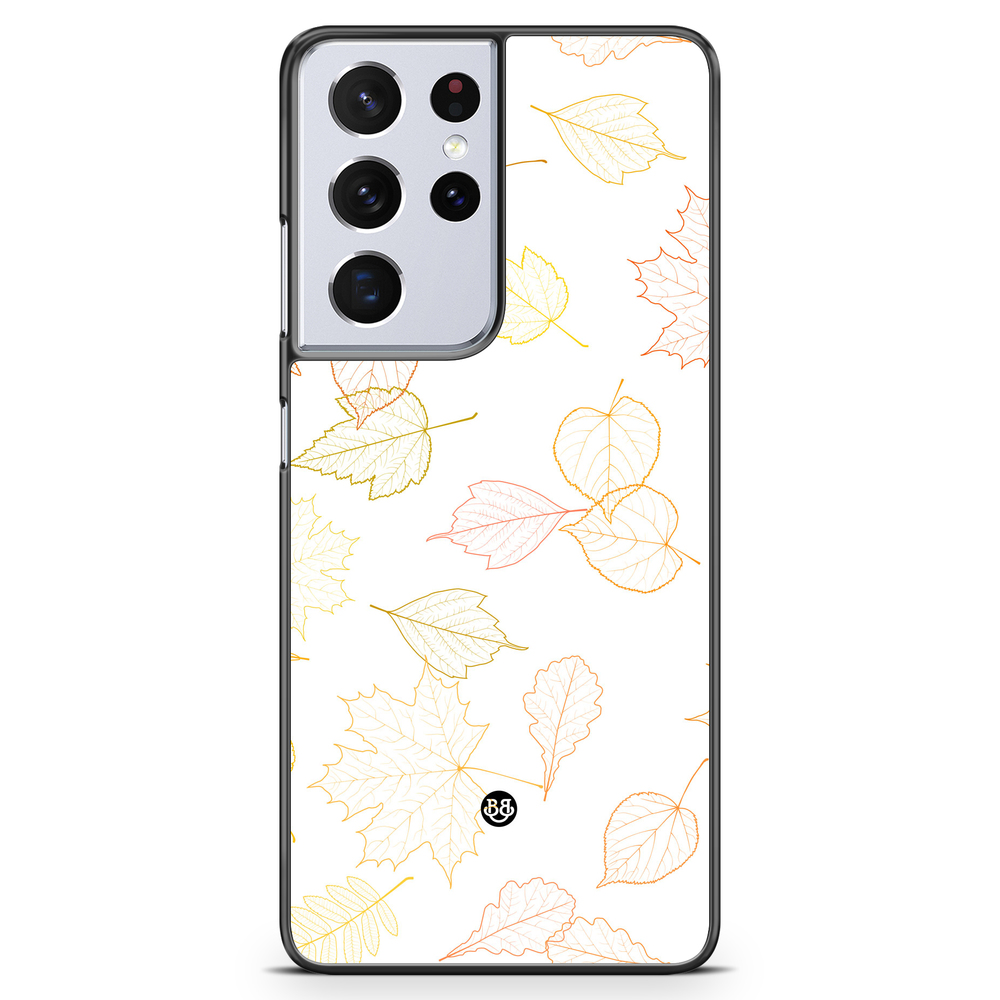 Samsung Galaxy S21 Ultra Case - White and Leaves