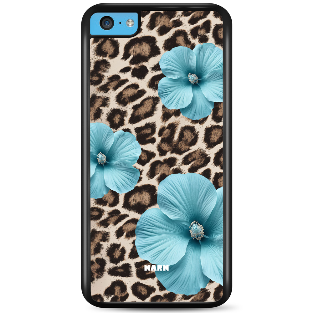 iPhone 5C Case - Hibiscus Era - Turquoise Leopard