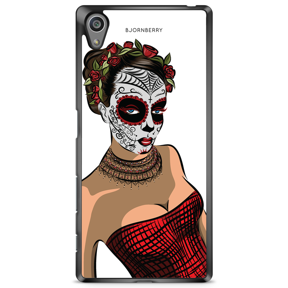 Sony Xperia Z5 Premium Case - Skull Mask Flowers