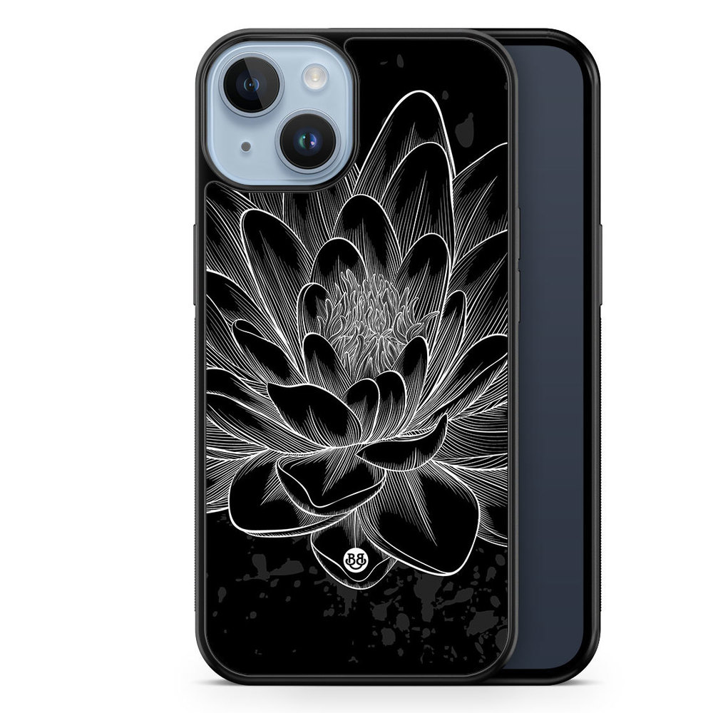 iPhone 14 Plus Case - Black/White Lotus
