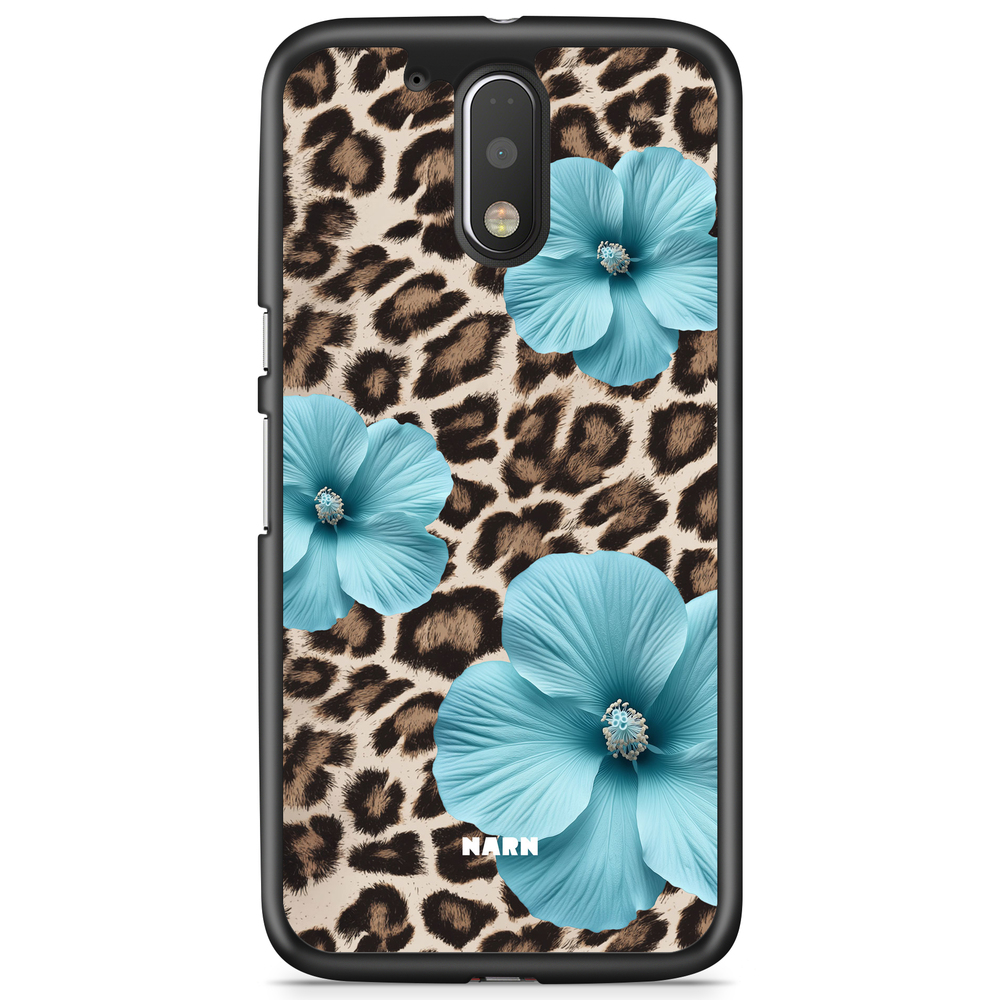 Moto G4/G4 Plus Case - Hibiscus Era - Turquoise Leopard