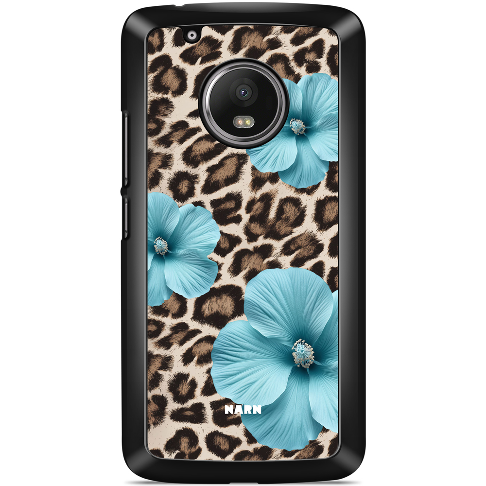 Moto G5 Plus Case - Hibiscus Era - Turquoise Leopard
