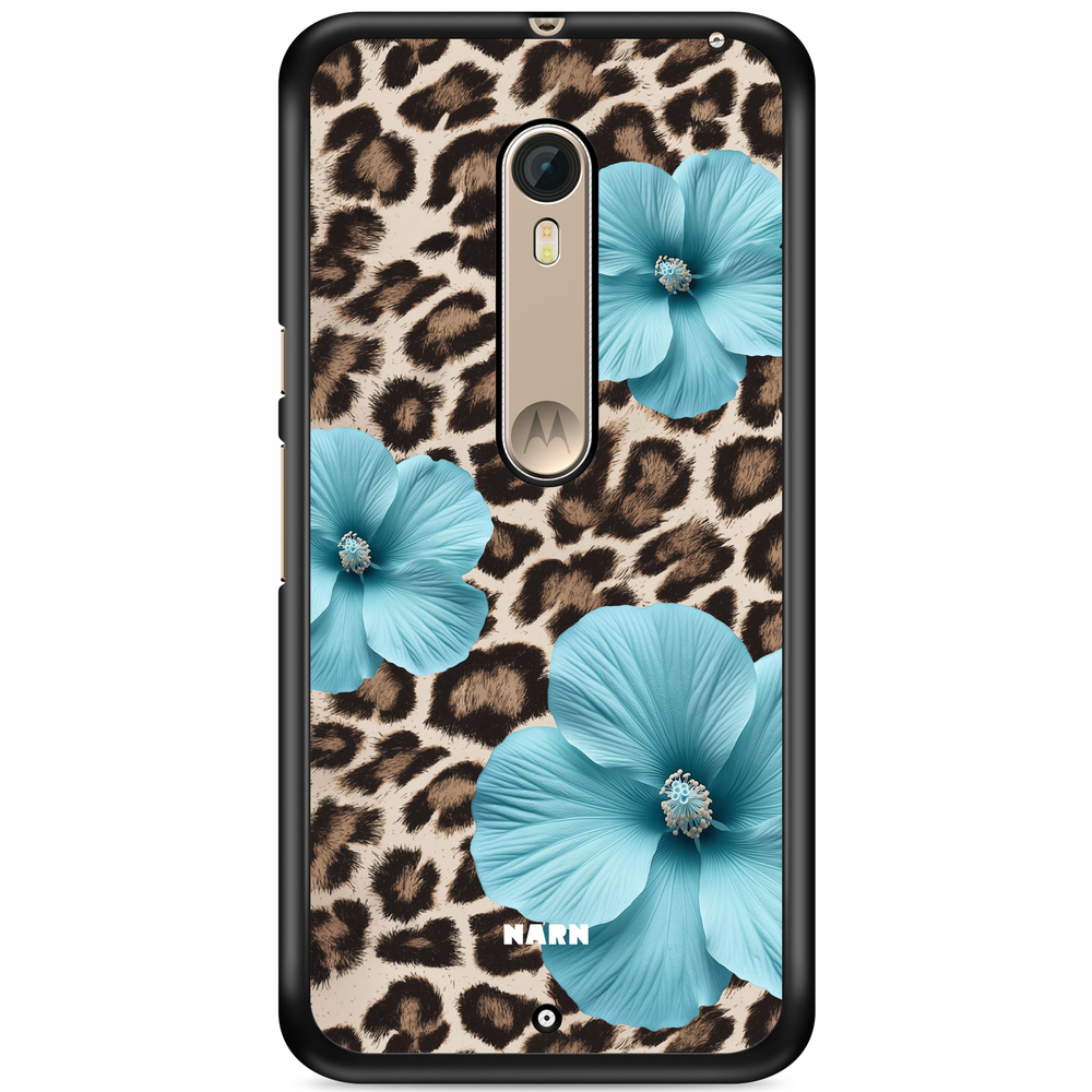 Moto X Style Case - Hibiscus Era - Turquoise Leopard