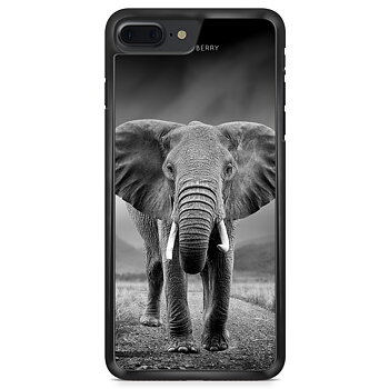 iPhone 8 Plus Skal - Svart/Vit Elefant