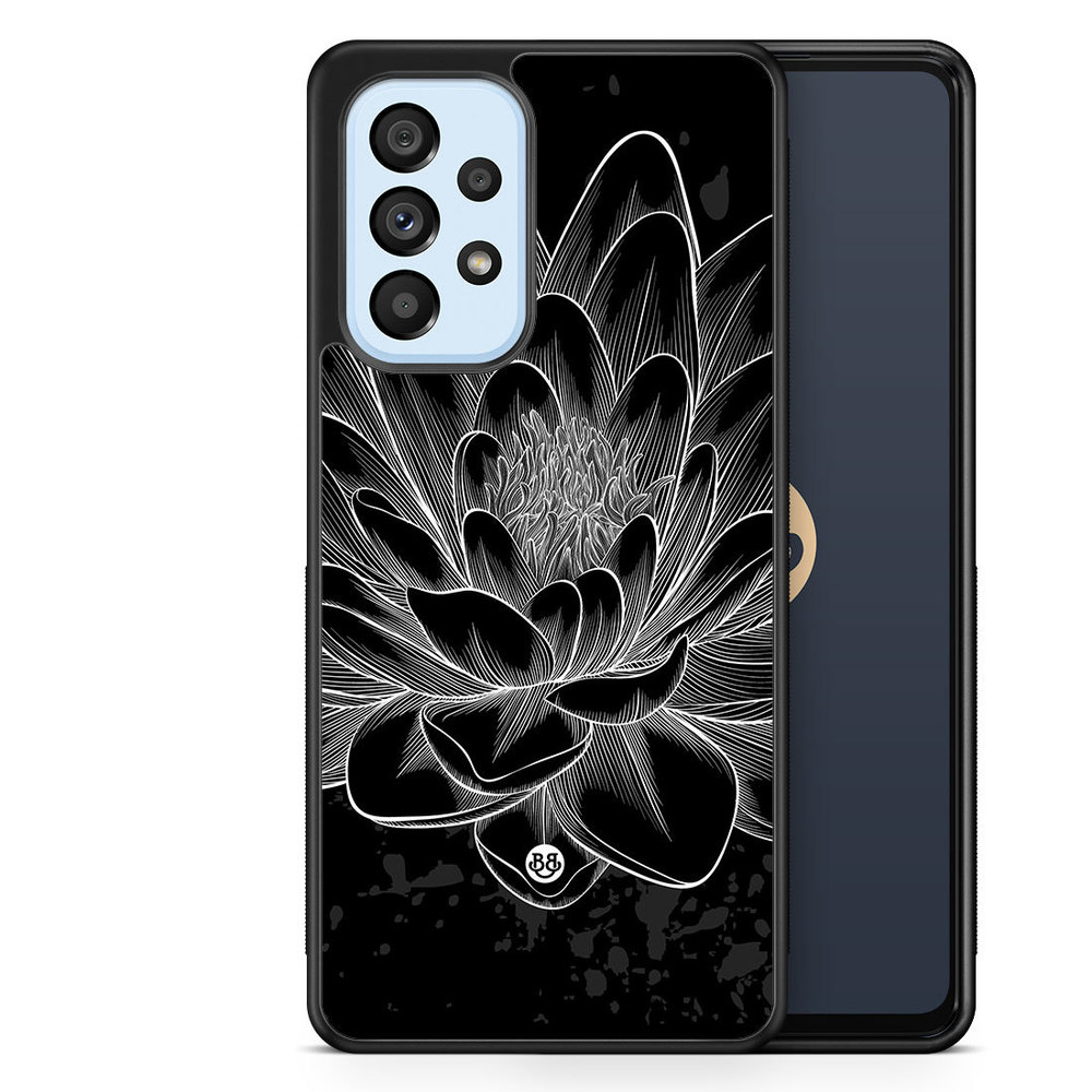Samsung Galaxy A53 5G Case - Black/White Lotus