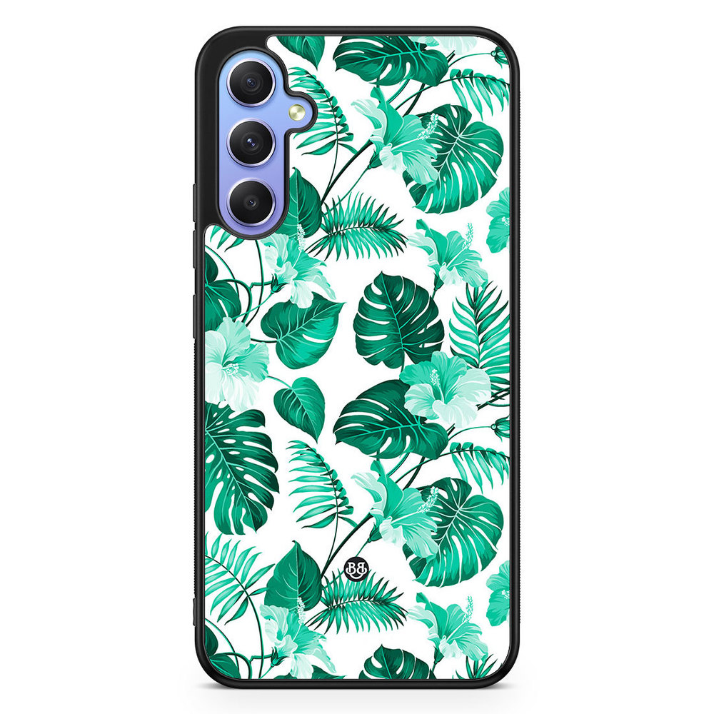 Samsung Galaxy A34 5G Skal - Blommor Turkos