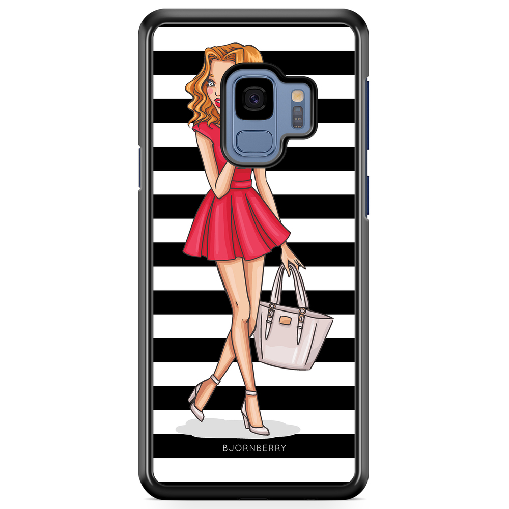Samsung Galaxy S9 Skal - Modeskiss Dam Röd