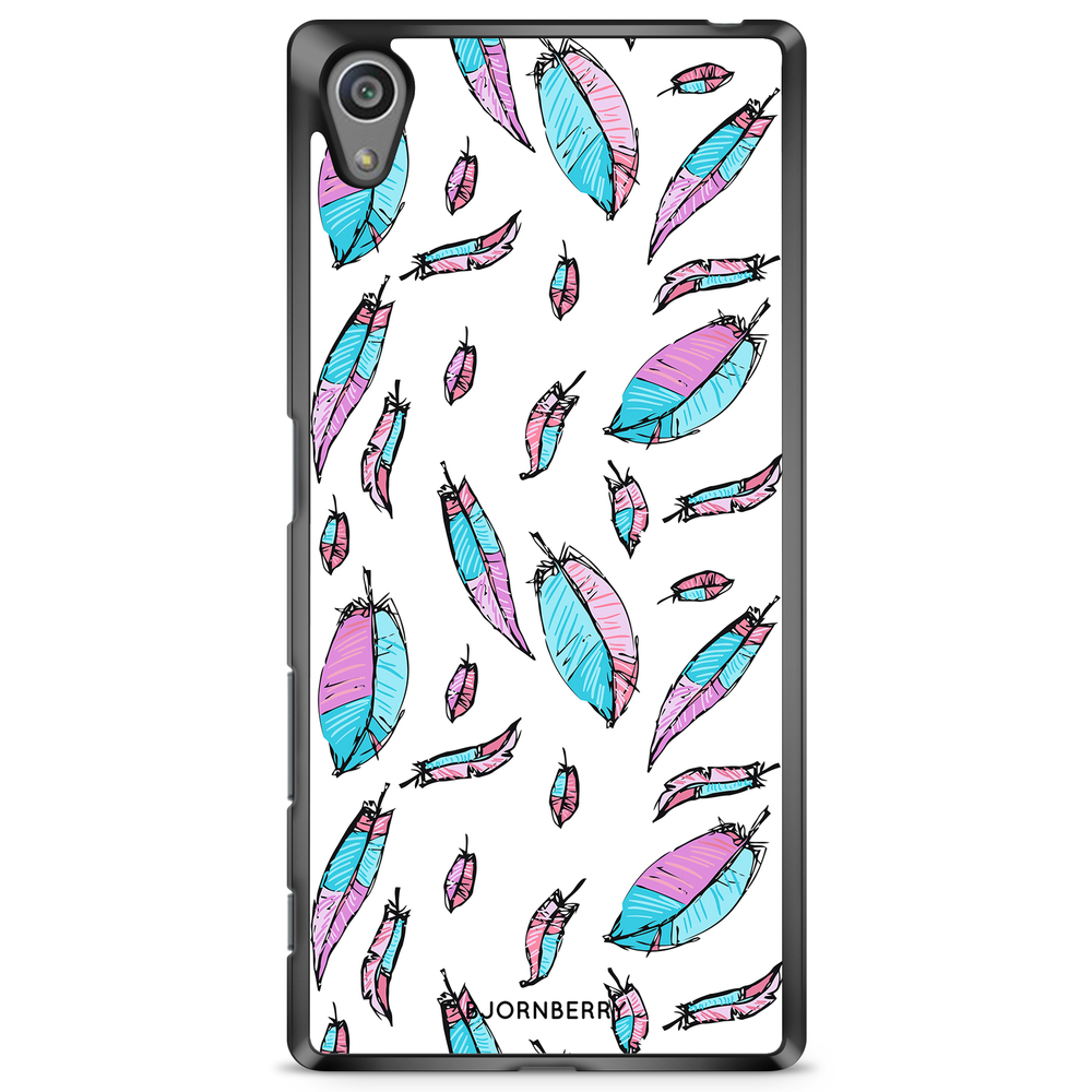 Sony Xperia Z5 Premium Case - Pink/Blue Feathers