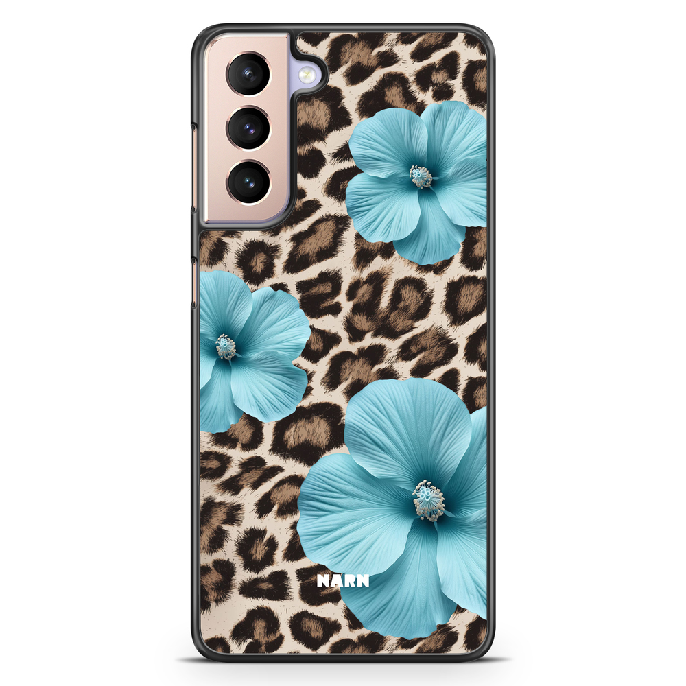 Samsung Galaxy S21 Case - Hibiscus Era - Turquoise Leopard