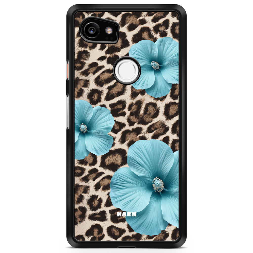 Google Pixel 2 XL Case - Hibiscus Era - Turquoise Leopard