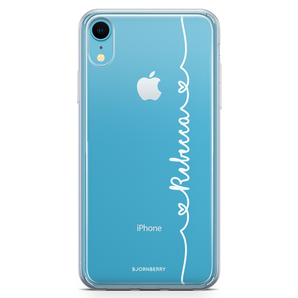 iPhone XR Fashion Custom Case - Heart Name White
