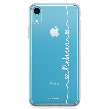 iPhone XR Skal Fashion Custom - Hjärta & Namn Vit
