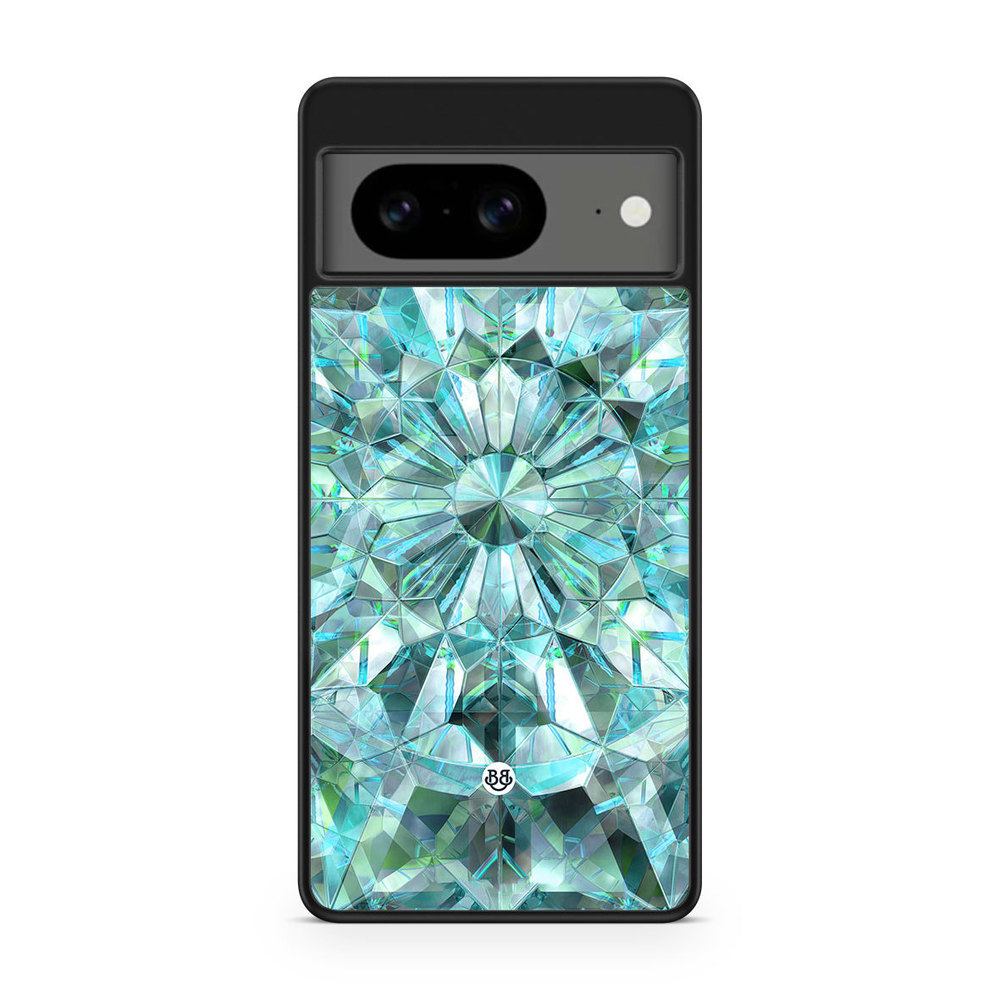 Google Pixel 8 Case - Green Crystals