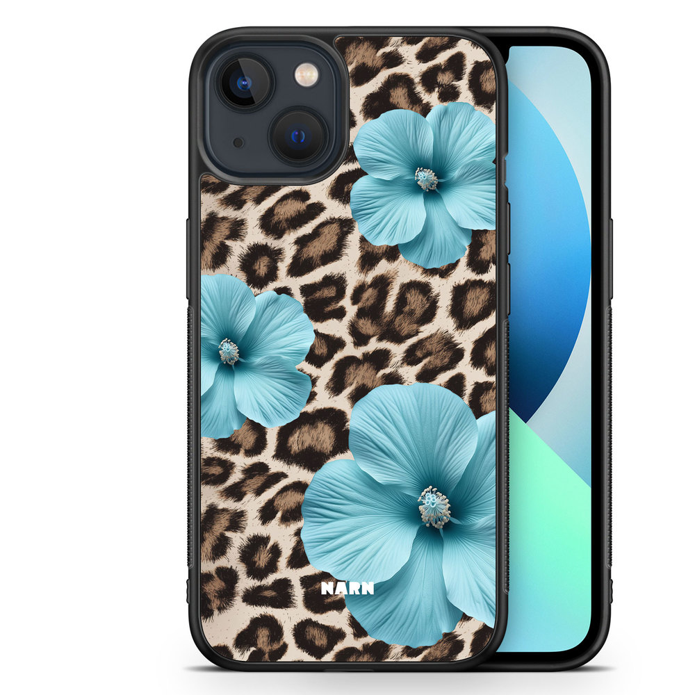 iPhone 13 Mini Case - Hibiscus Era - Turquoise Leopard