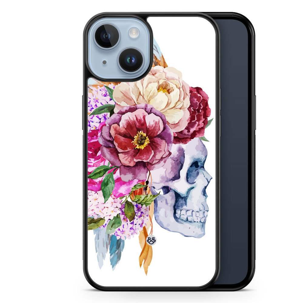 iPhone 14 Plus Case - Skull & Flowers
