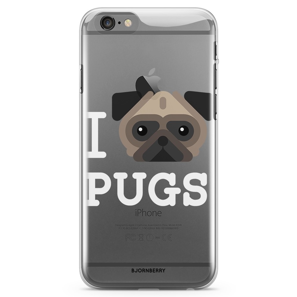 iPhone 6/6s TPU Case - I Love Pugs