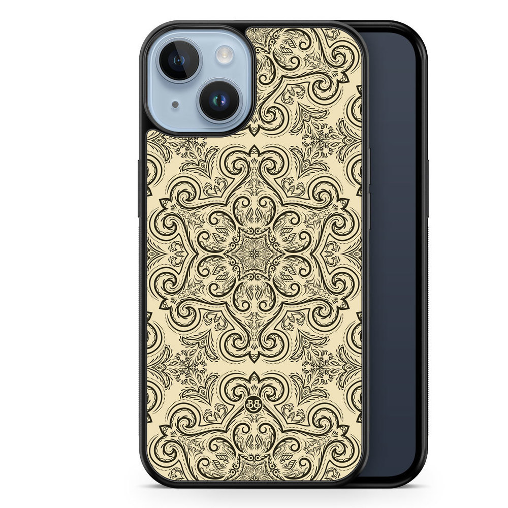 iPhone 14 Plus Case - Beige Retro Pattern