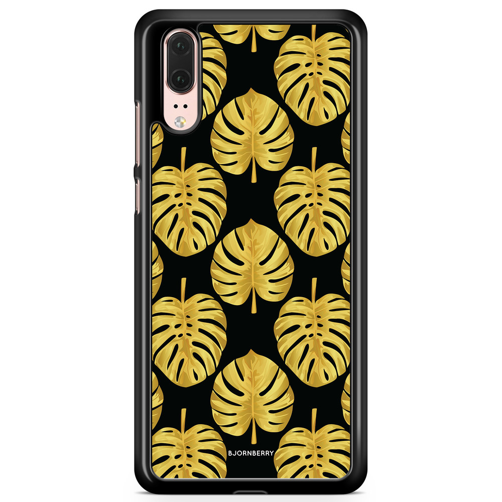 Huawei P20 Case - Gold Monstera