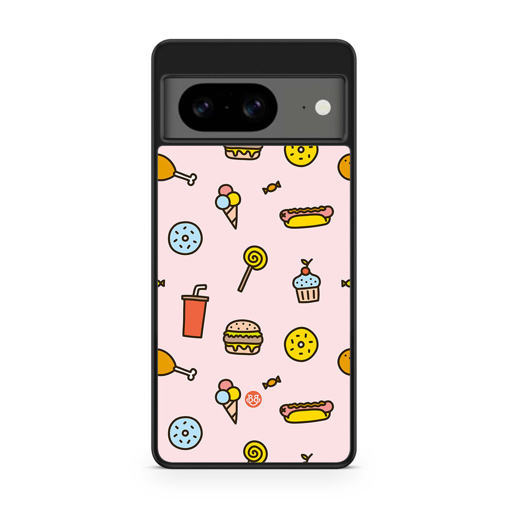 Google Pixel 8 Case - Junk food Pattern
