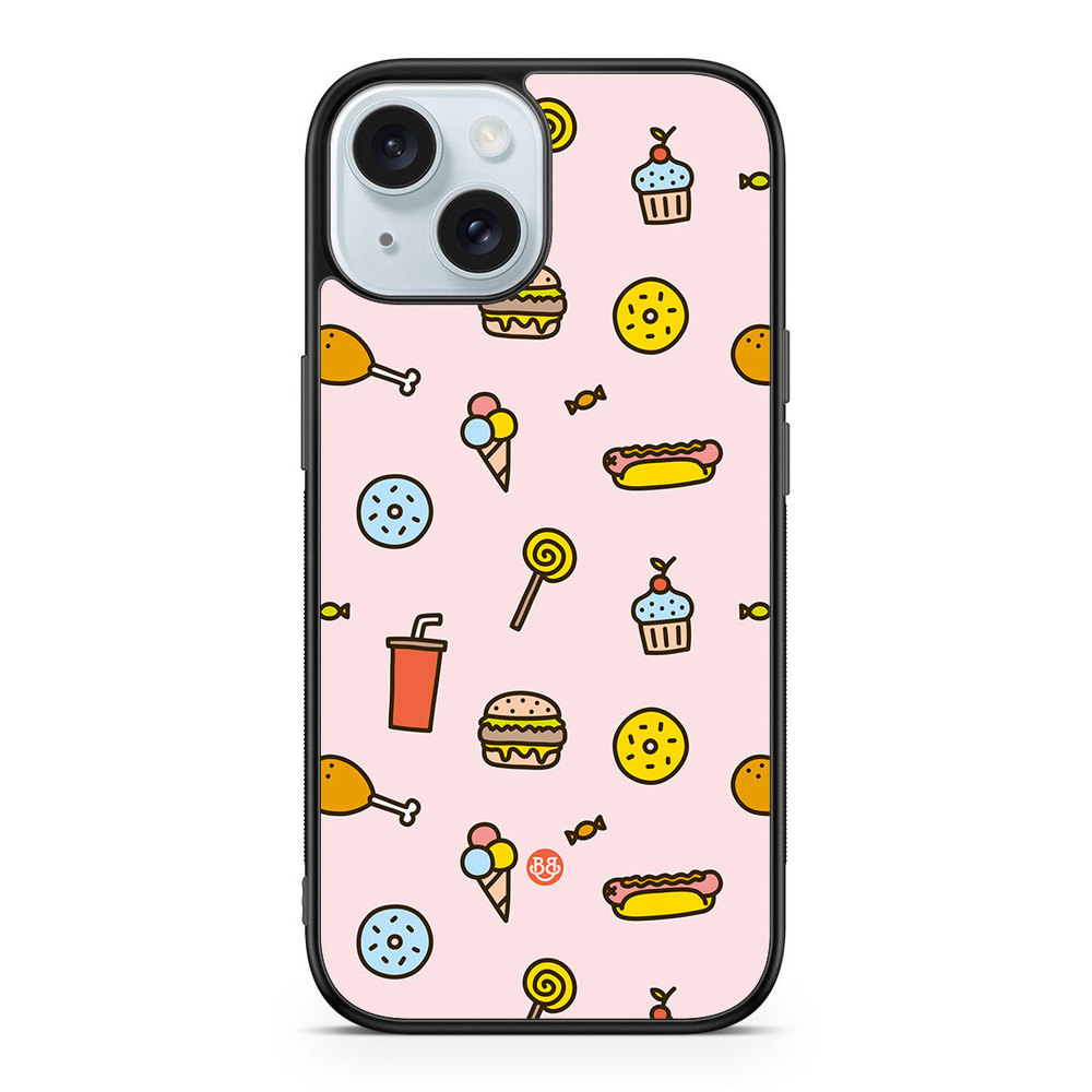 iPhone 15 Case - Junk food Pattern
