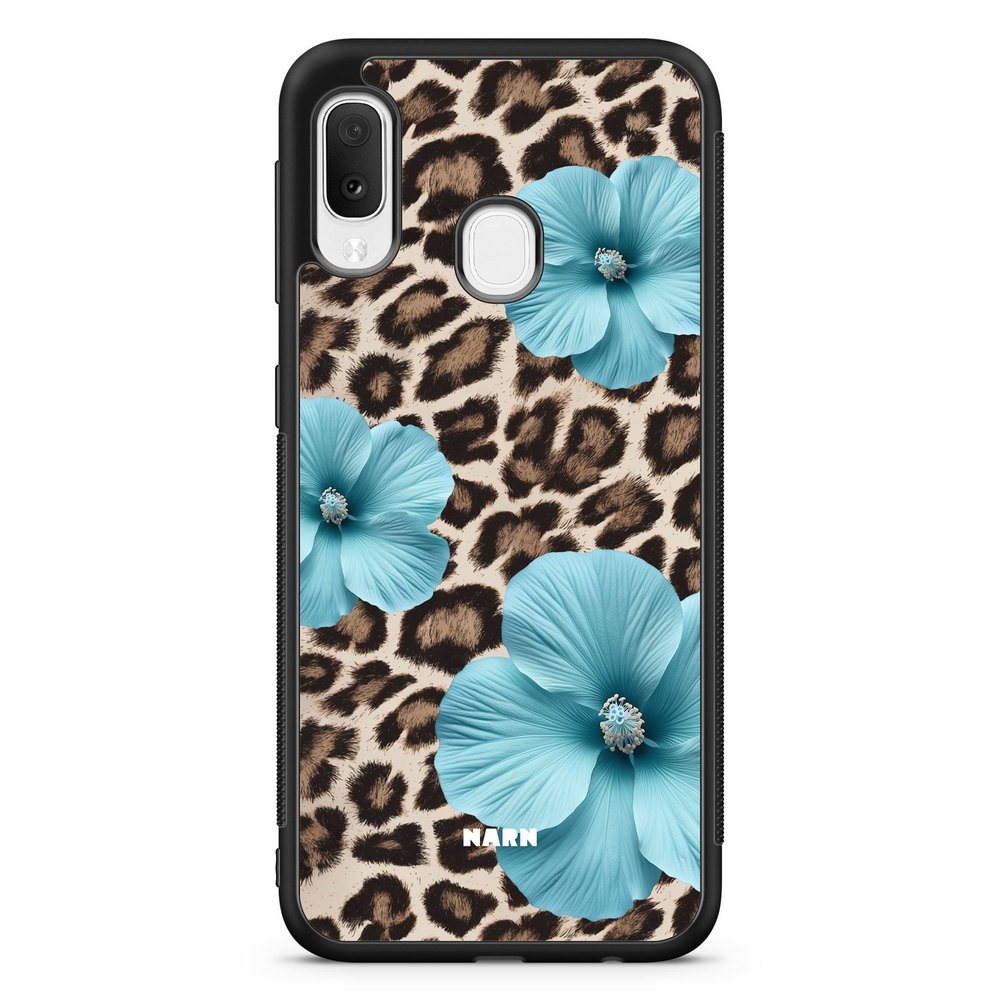 Samsung Galaxy A20e Case - Hibiscus Era - Turquoise Leopard