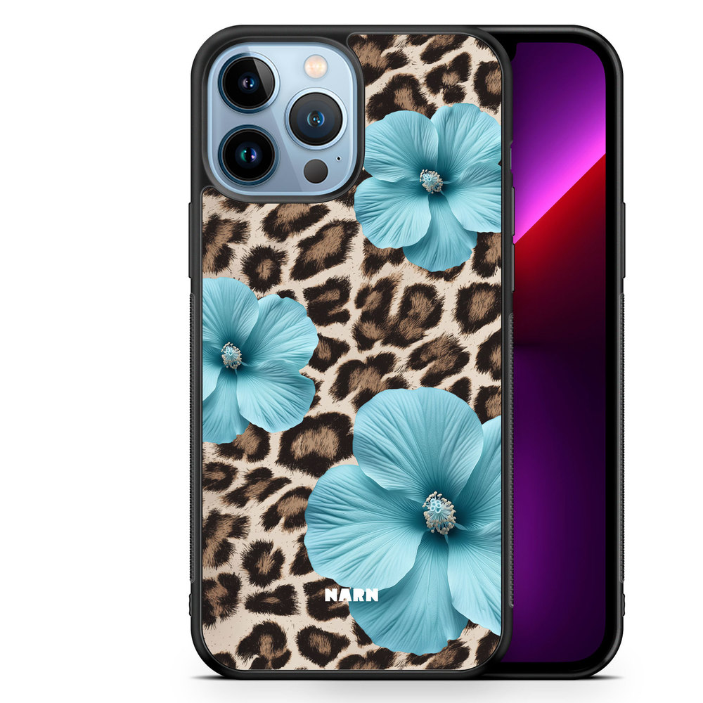 iPhone 13 Pro Max Case - Hibiscus Era - Turquoise Leopard