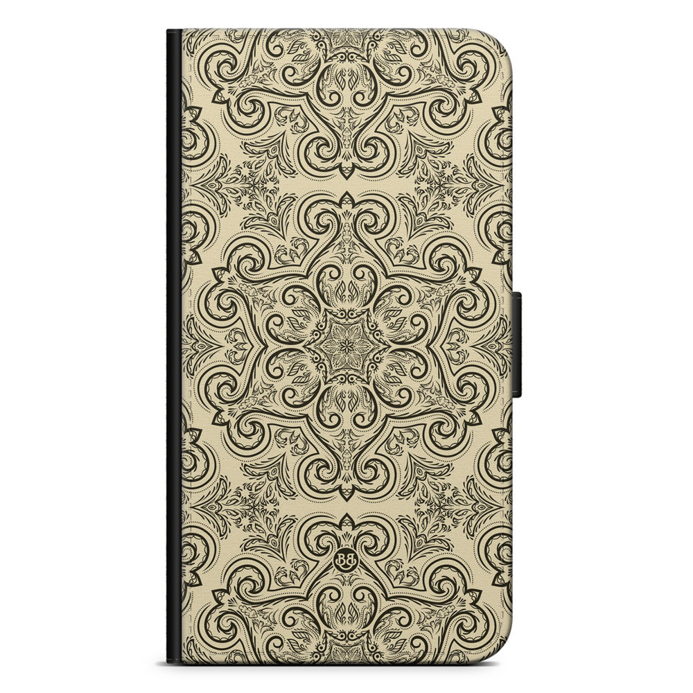 Xiaomi Redmi 9C NFC Wallet Case - Beige Retro Pattern