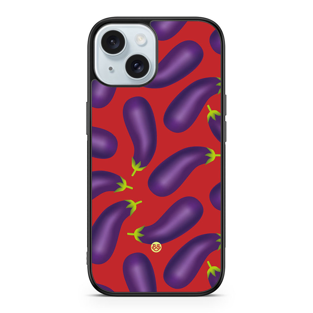 iPhone 15 Case - Eggplant Pattern