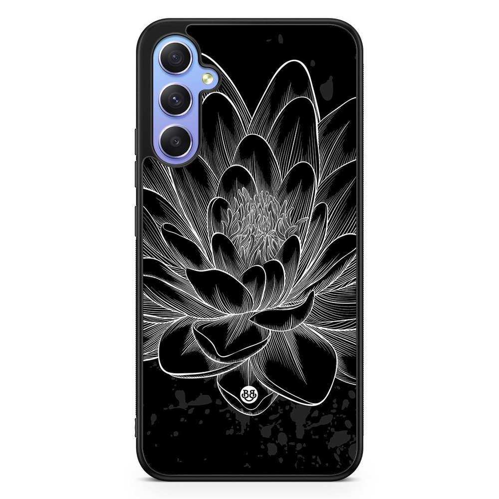 Samsung Galaxy A34 5G Case - Black/White Lotus