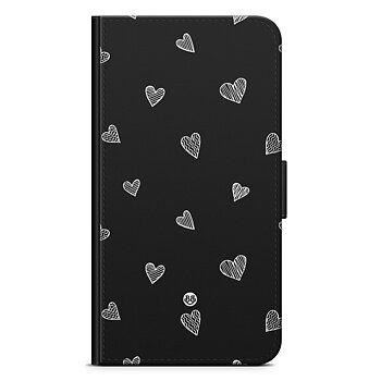 Sony Xperia XZ1 Compact Wallet Case - Black & White Hearts