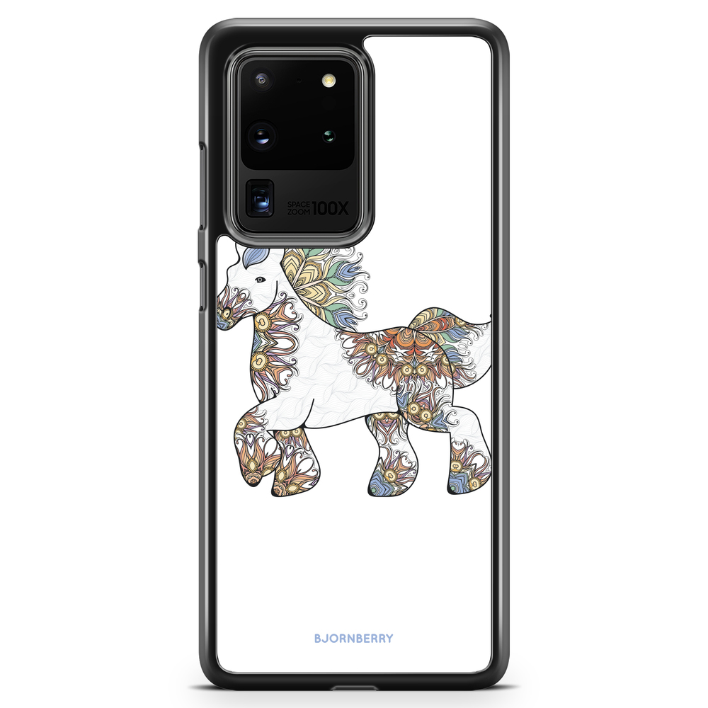 Samsung Galaxy S20 Ultra Skal - Blommig Enhörning