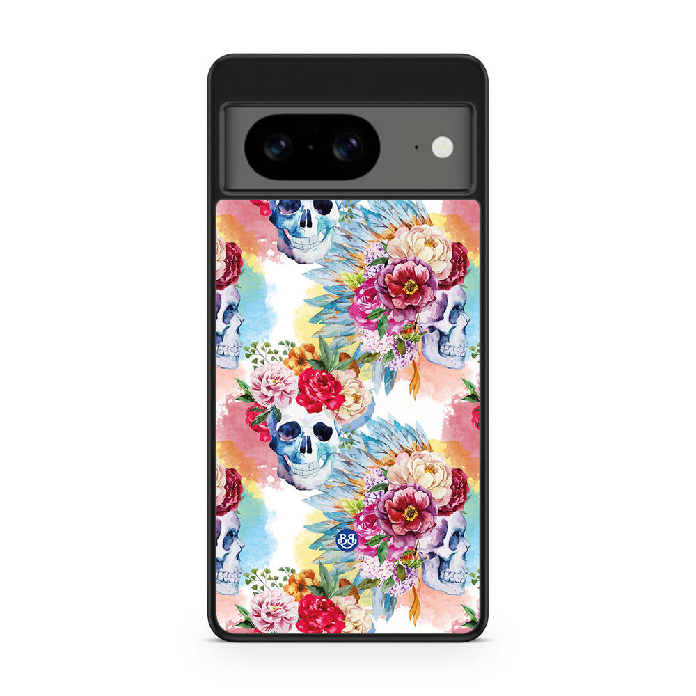 Google Pixel 8 Case - Skulls And Flowers