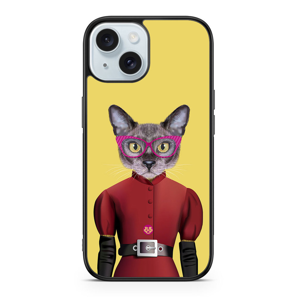 iPhone 15 Case - Hipster Cat