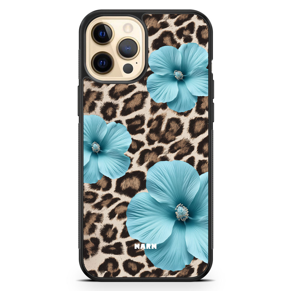 iPhone 12 Pro Max Case - Hibiscus Era - Turquoise Leopard