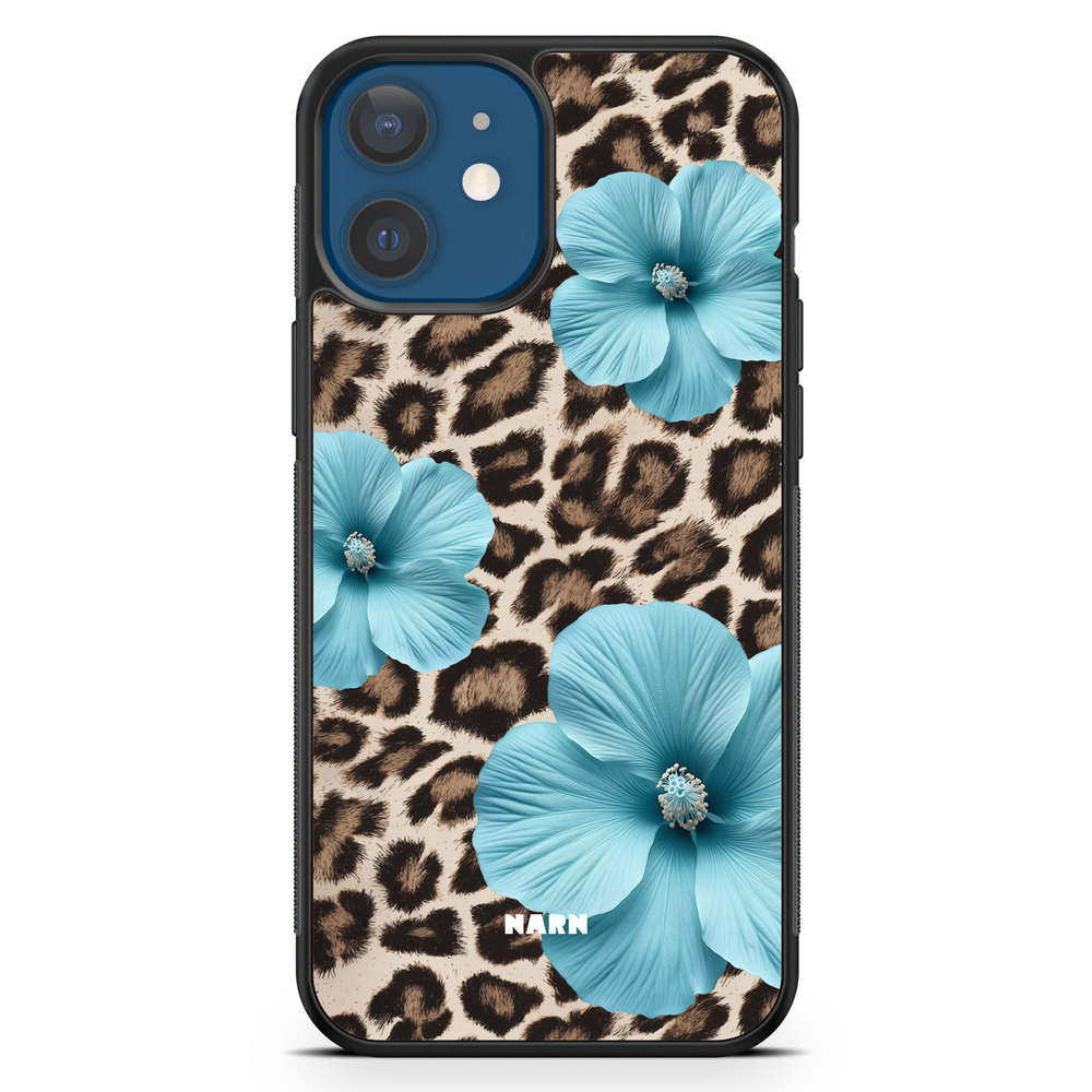 iPhone 12 Mini Case - Hibiscus Era - Turquoise Leopard