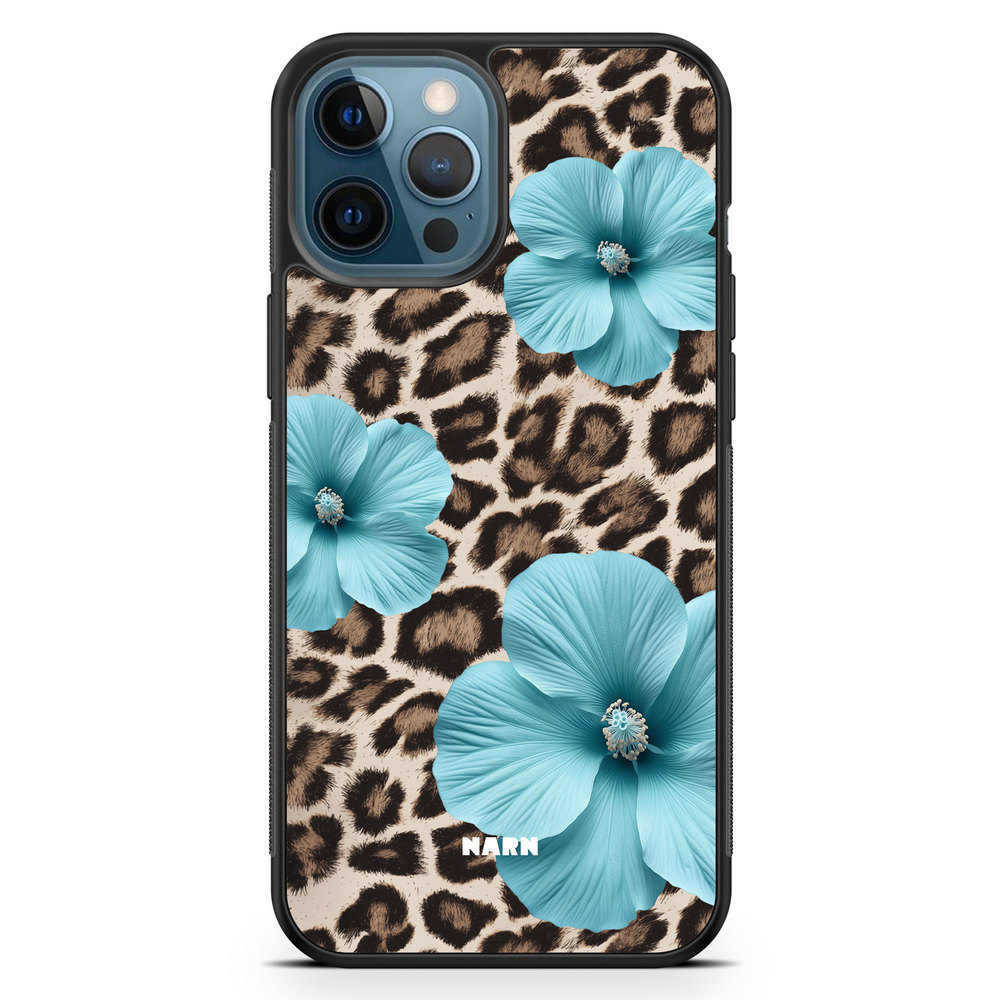 iPhone 12 Pro Case - Hibiscus Era - Turquoise Leopard