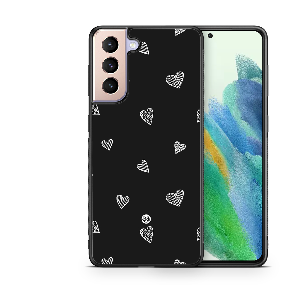 Samsung Galaxy S21 FE 5G Case - Black & White Hearts