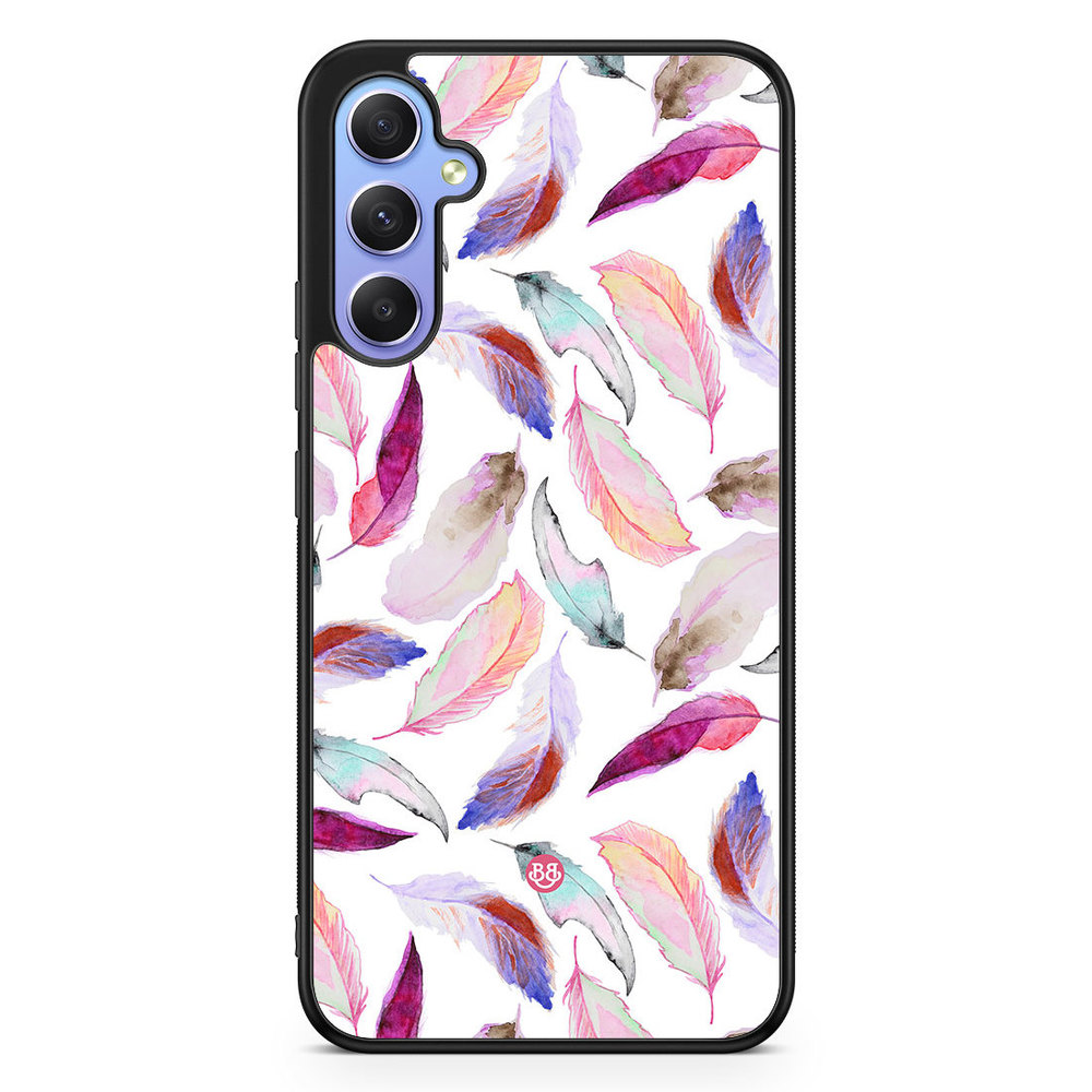 Samsung Galaxy A34 5G Case - Watercolor Feathers