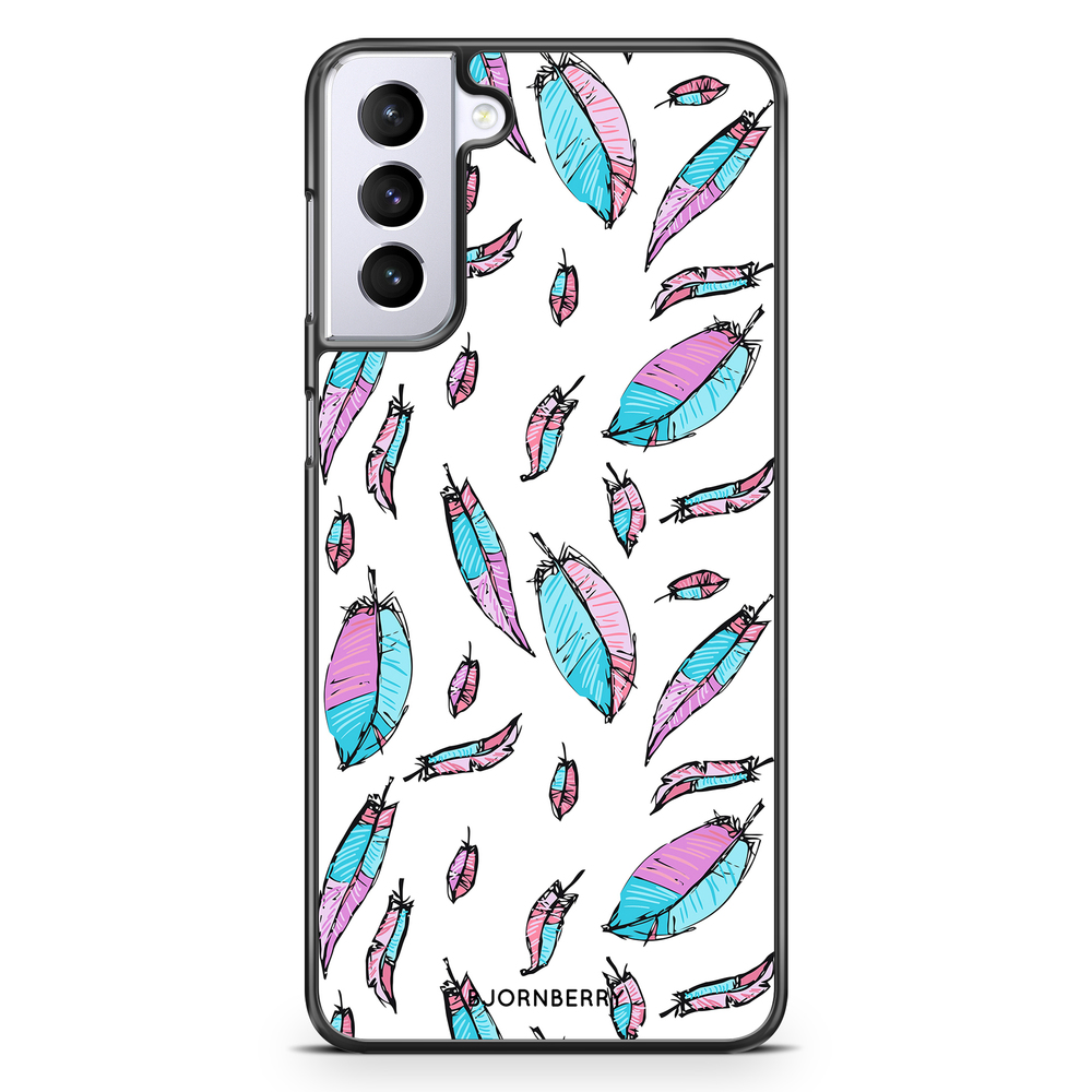 Samsung Galaxy S21 Plus Case - Pink/Blue Feathers