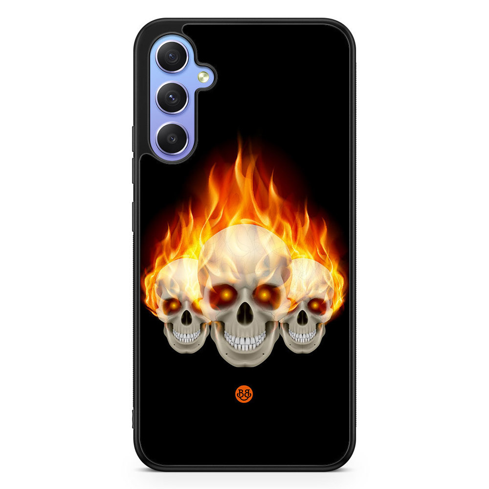 Samsung Galaxy A34 5G Case - Flames Skulls