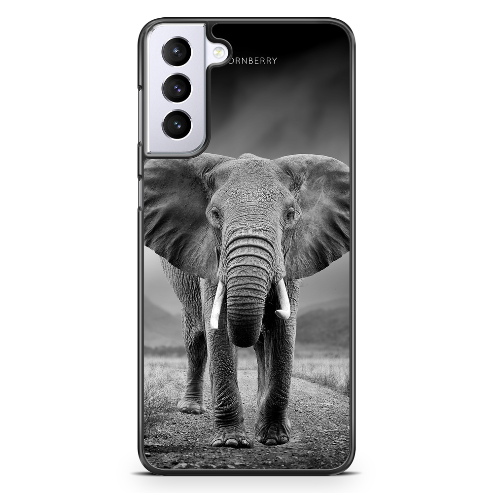 Samsung Galaxy S21 Plus Skal - Svart/Vit Elefant