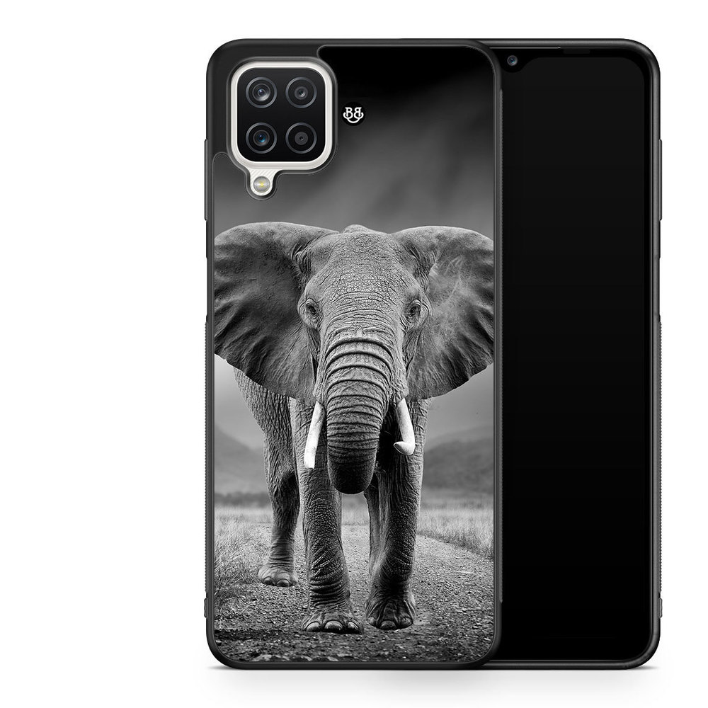 Samsung Galaxy A12 Case - Black/white Elephant