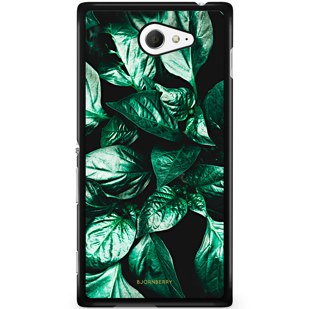 Sony Xperia M2 Aqua Case - Green Leaves