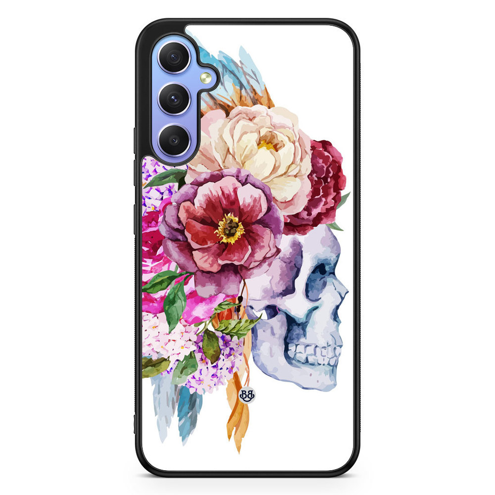 Samsung Galaxy A34 5G Case - Skull & Flowers