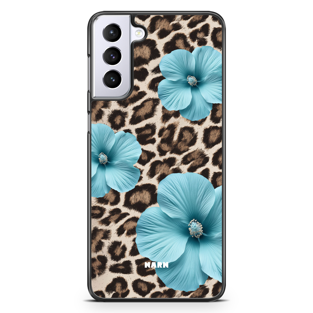 Samsung Galaxy S21 Plus Case - Hibiscus Era - Turquoise Leopard
