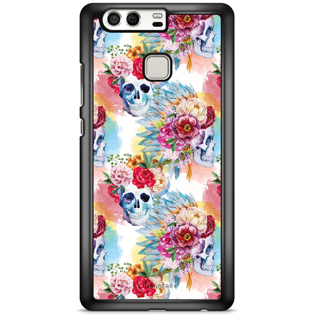 Huawei P9 Plus Case - Skulls And Flowers