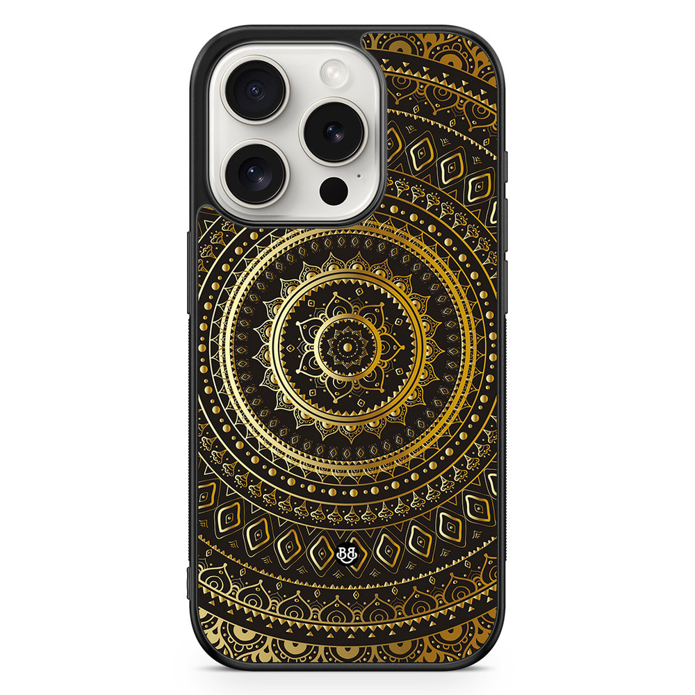 iPhone 15 Pro Case - Gold Mandala