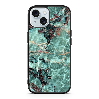 iPhone 15 Skal - Grön Marmor